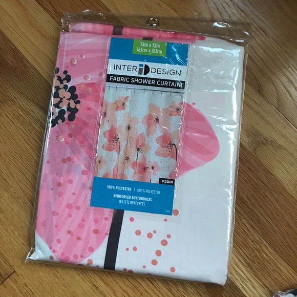 🌸 Coral/Pink Hibiscus Flower Shower Curtain 🌸 - Picture 7 of 7
